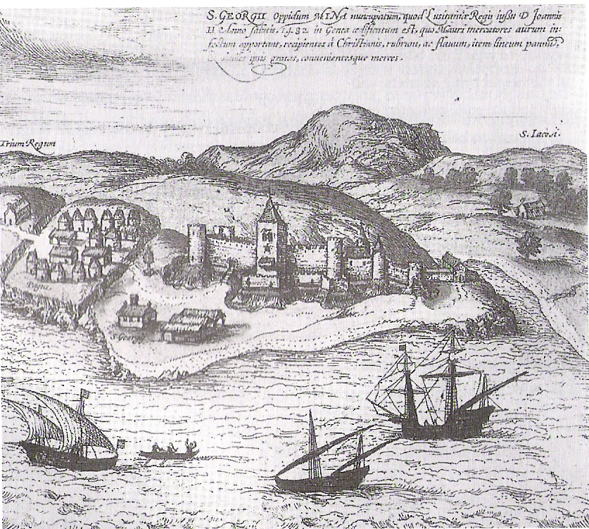 Idealized picture of Elmina (Ghana), 1575